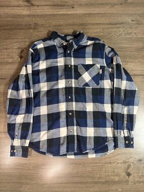Woolrich Men’s Button Down Long Sleeve Plaid 100% Cotton Shirt Large